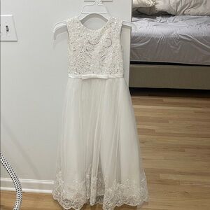 Amazon White Lace Formal Kids Dress